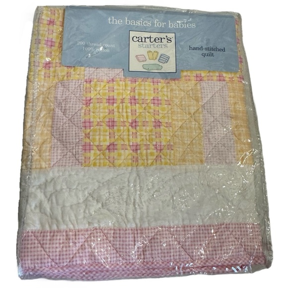 Vintage Carter's Baby Hand Stitched Quilt 36" x 42" New in a Bag - Picture 1 of 16